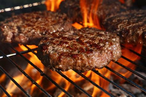 cooking hamburgers on the grill gas